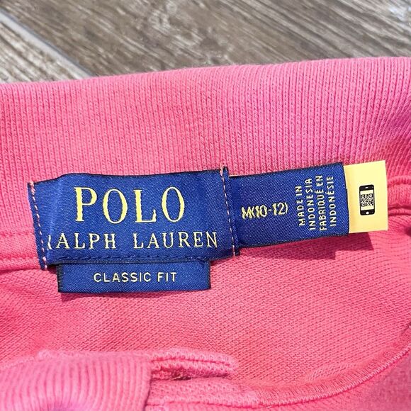 Polo Ralph Lauren Shirt Youth Boys Medium Red Classic Fit Pony Short Sleeve - Picture 4 of 8